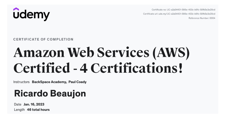 Amazon Web Services - 4 Certifications