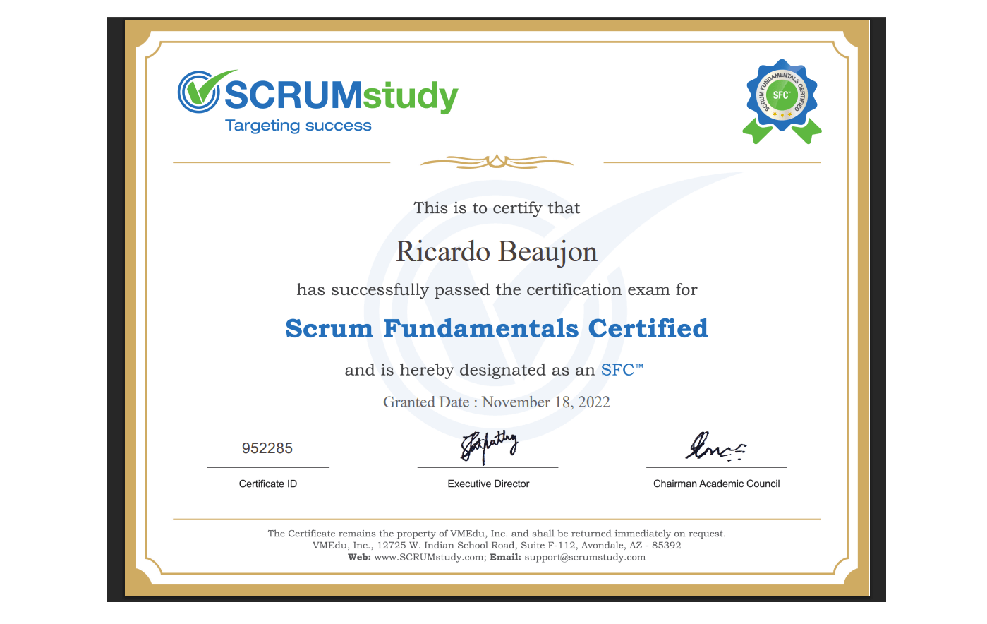 Scrum Fundamentals Certified